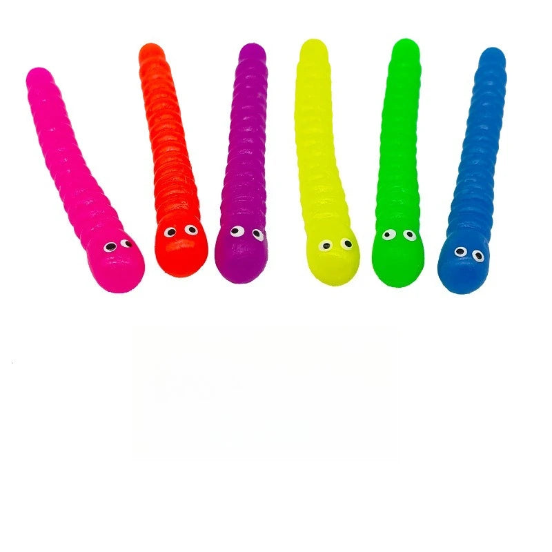 5 Pcs Stretchy Sensory Worm Strings TPR Textured Noodle Pulling Toys for Stress Relief and Relaxation Fidgets for Children Alike Oasis Select