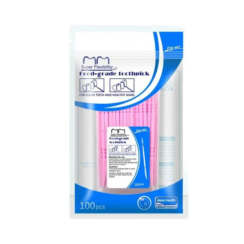 SUSU 100Pcs Portable Ultra Fine Toothpick Disposable Family Box Pick Double Head High End Creative Oral Cleaning Caring Tool Oasis Select
