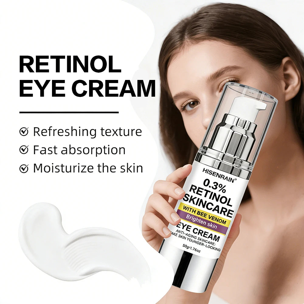 HISENRAIN Retinol Brightening Eye Cream - Anti-Aging Formula for Dark Circles & Wrinkles, Suitable for All Skin Types. Oasis Select