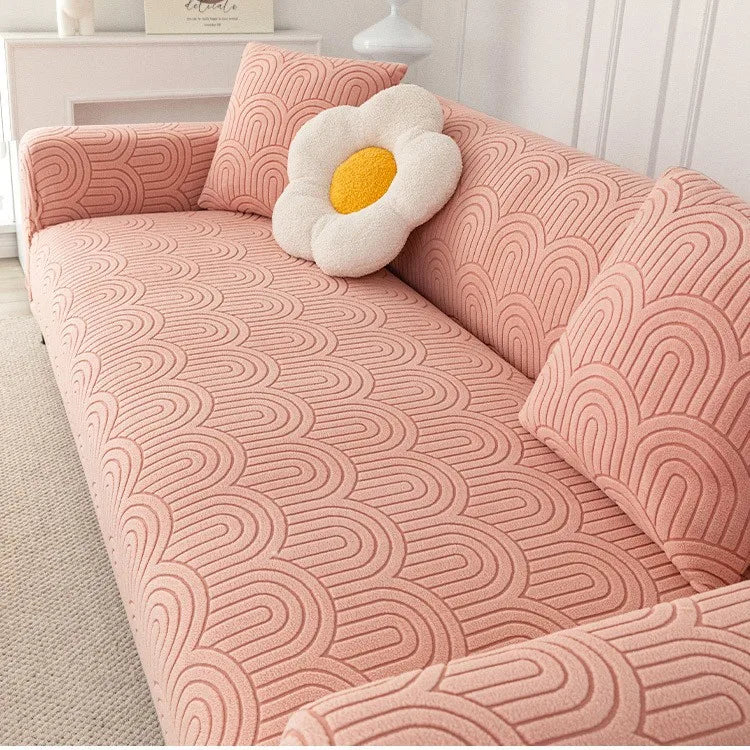 2025 New Elastic Full-cover Sofa Cover All-season Anti-slip and Anti-cat Scratch Sofa Cover Sofa Covers Oasis Select Rose powder 3 people 190-230cm