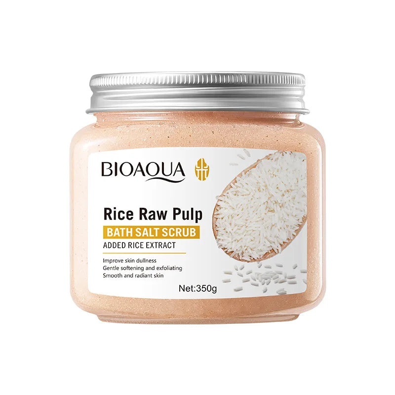 BIOAOUA Rice Pulp Bath Salt Body Scrub – Exfoliator 350g Body Exfoliating Scrub Oasis Select Scrub 350g
