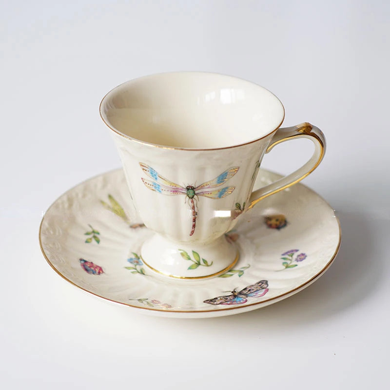 British European French Ceramic Coffee Cup And Dish Set Afternoon Teapot Dessert Teapot Coffee Mug Teacup Pot Kitchen Drinkware Oasis Select 200ml Cup And Dish