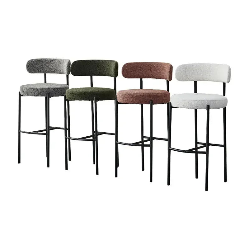 Multi-functional Bar Chair Stainless Steel Bar Milk Tea Shop High Chair French Cream Style Designer Bar Chair Bar Stool Durable Oasis Select