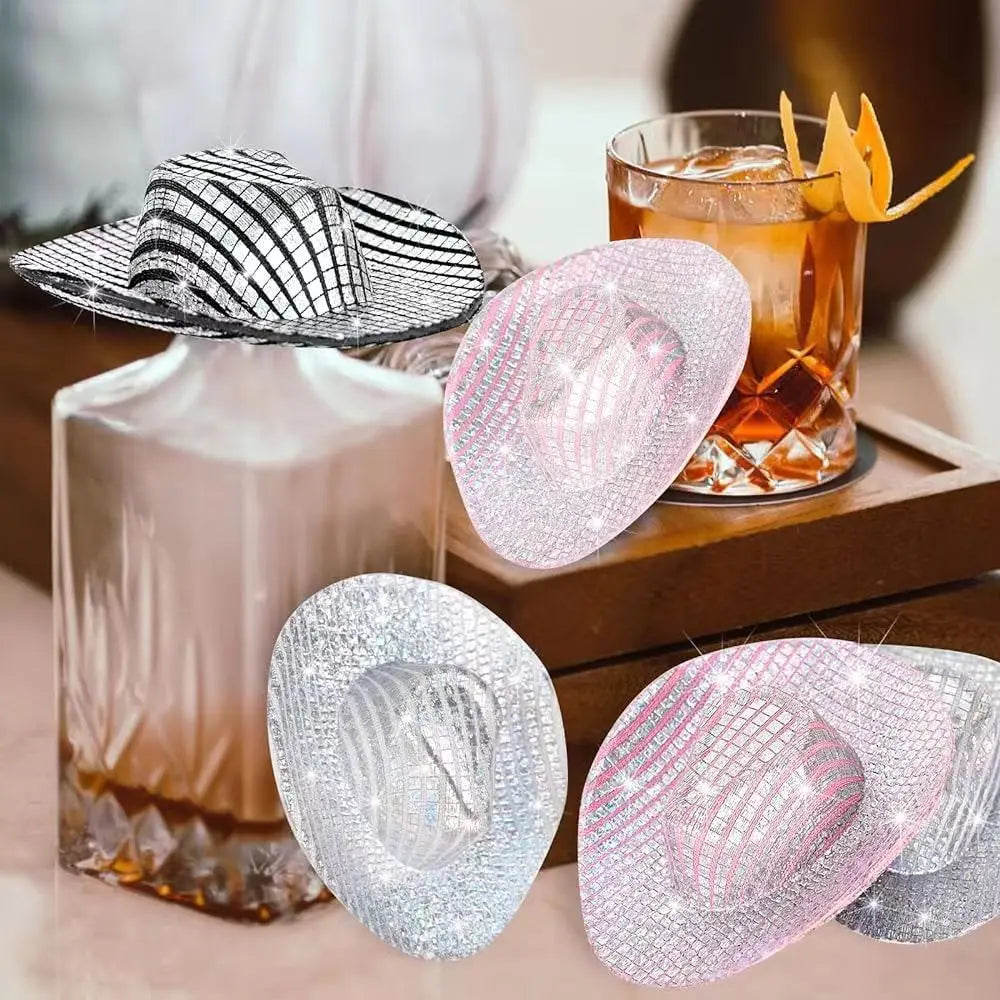 Neon Glitter Cowboy Hat Hair Clip Glowing 6.5cm Decoration Accessories Disco Party Rave Festival Accessories Oasis Select