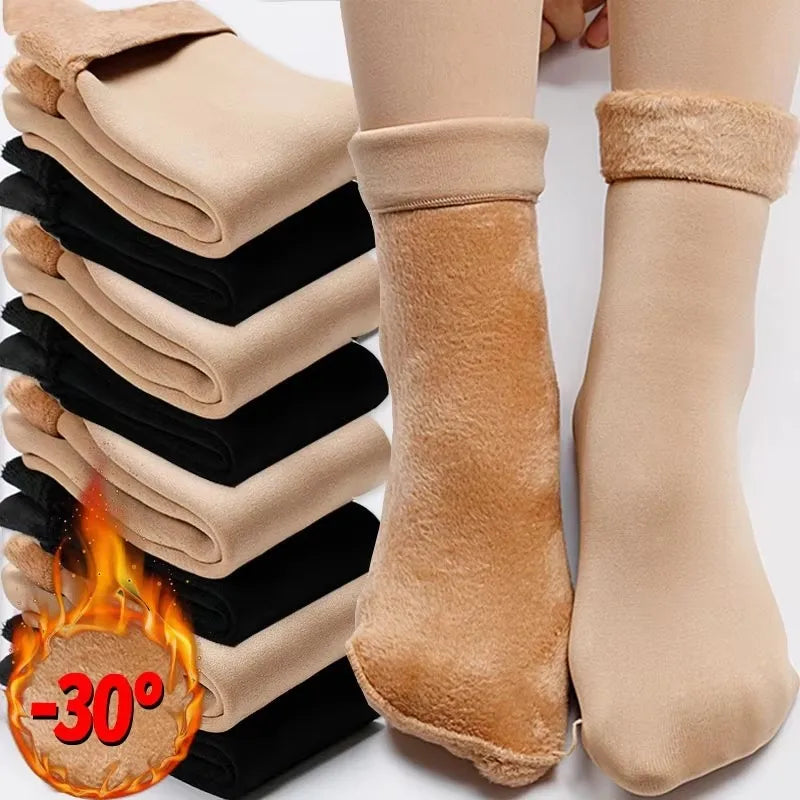1/2/3/4pairs Winter Warm Women Socks Soft Thicken Thermal Plush Socks Velvet Wool Snow Boots Floor Socks Home Sleeping Sock Oasis Select
