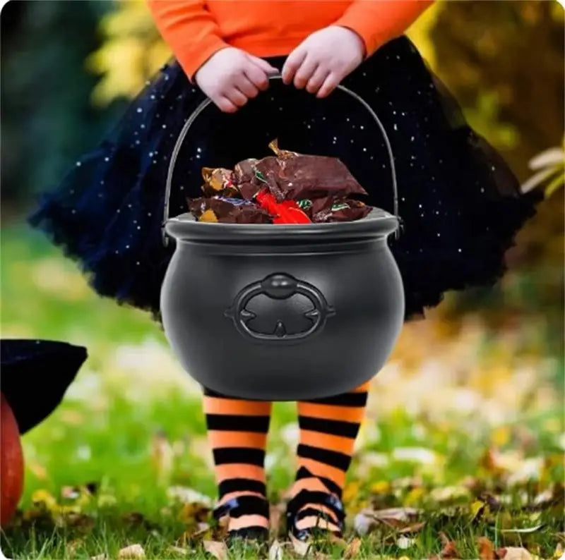 Candy Pot Halloween Witch Candy Pots Spooky Design Halloween Black Cauldron Pot For Candies Biscuits Chocolates And Jewelry Oasis Select