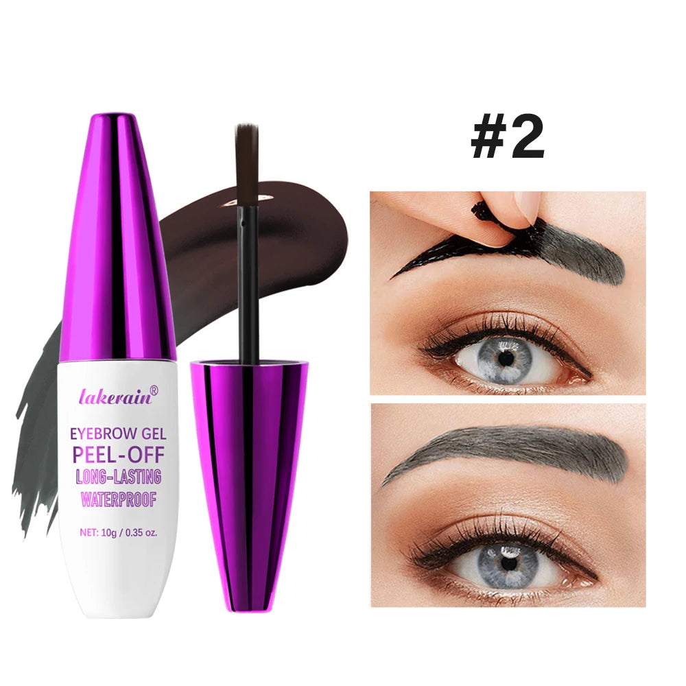 Easy Peel-Off Eyebrow Gel-Waterproof &Sweatproof, Long-Lasting Black or Brown TattooTint, Film Forming, Medium Coverage for All Oasis Select 2BROWN
