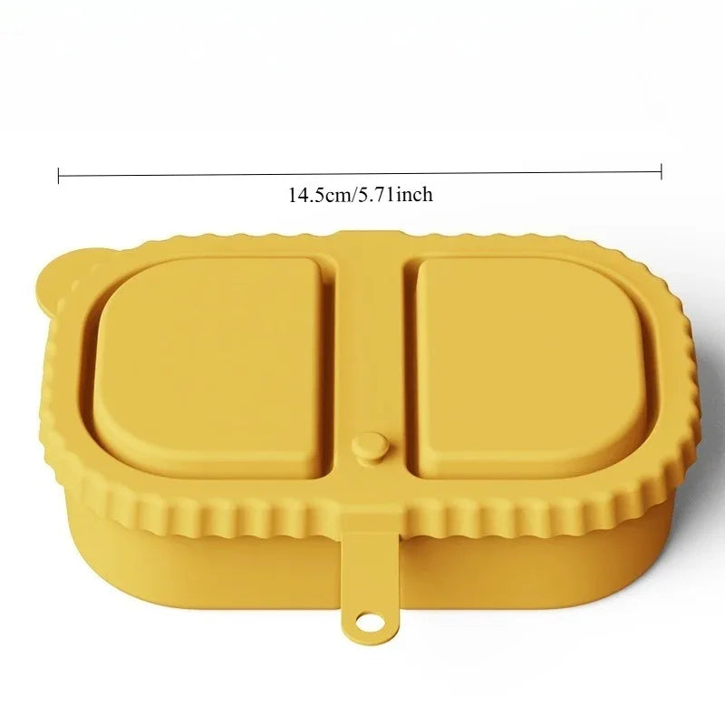 Silicone Double Compartment Seasoning Box, Sauce Snack Container, Portable Packaging with Lid, Foldable Storage Box Oasis Select