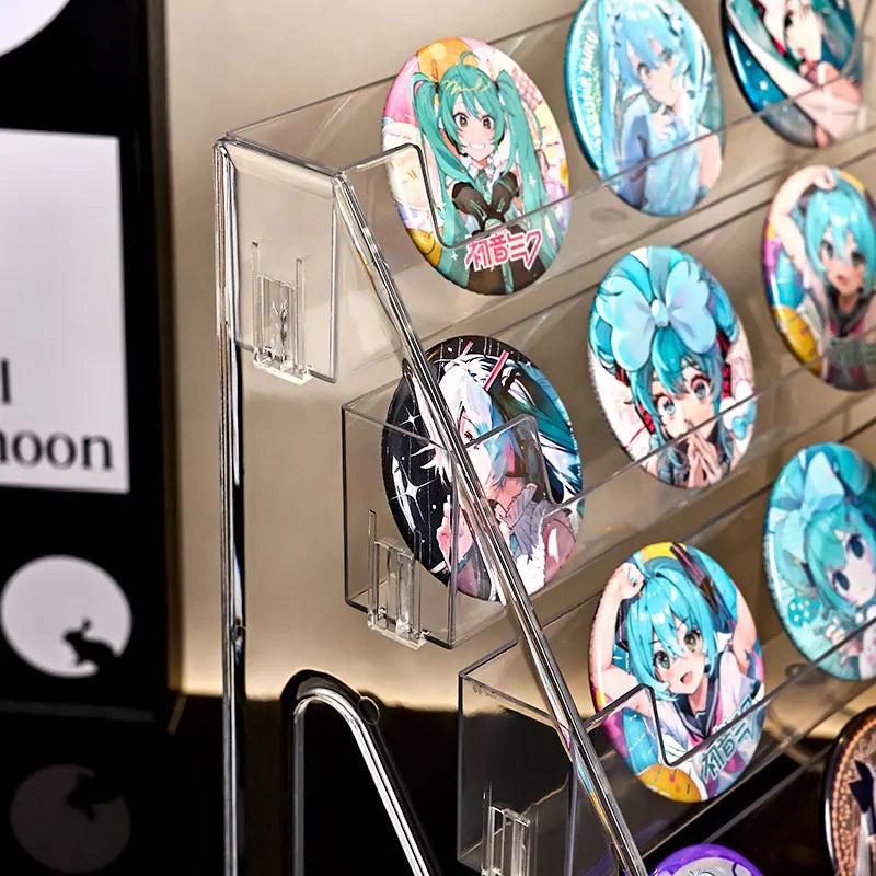 1pc stepped acrylic badge display rack, transparent desktop storage rack suitable for anime bars cards jewelry accessories Oasis Select
