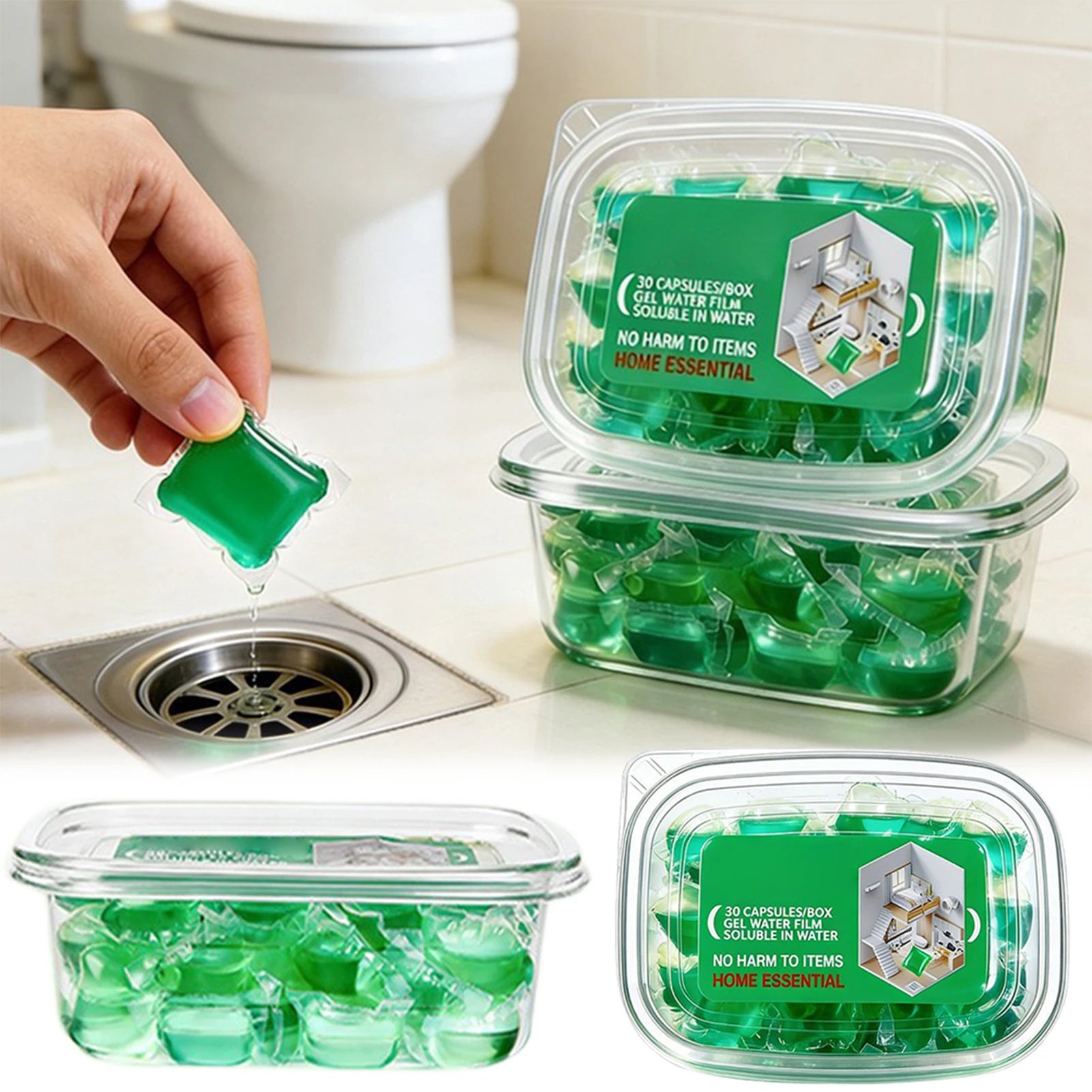Drain Gel Odor Eliminator – Sink & Sewer Deodorizer Pods