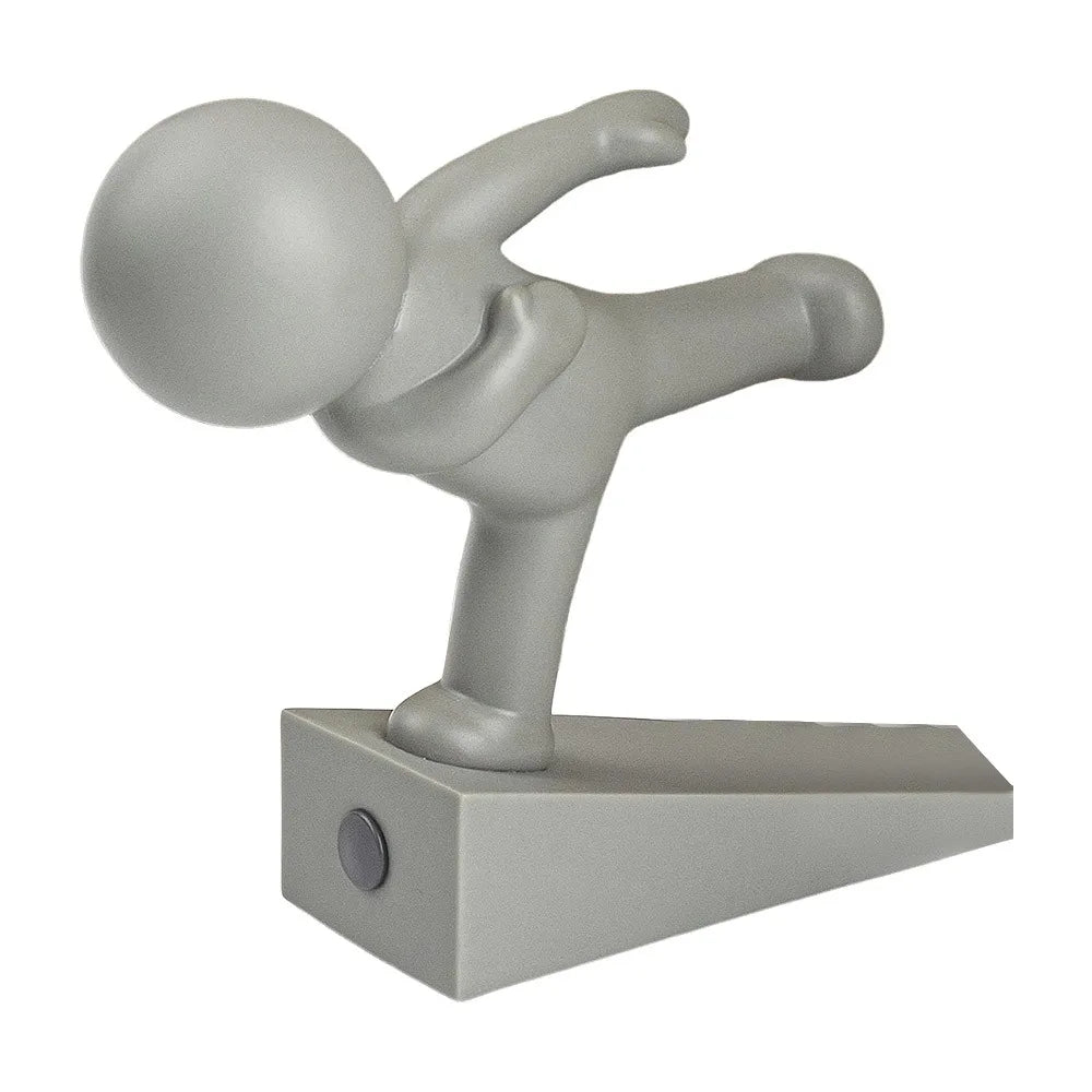 Cute Cartoon Decorative Door Stop No Drilling Action Figure Door Stopper Non-slip Anti Collision Door Bumper for Home&Bedroom Oasis Select Grey-A