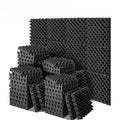 12PCS High Density Egg Crate Soundproofing Foam Panel Fire Resistant Acoustic Insulation for Studio Home Wall Noise Reduction Oasis Select Black-12PCS