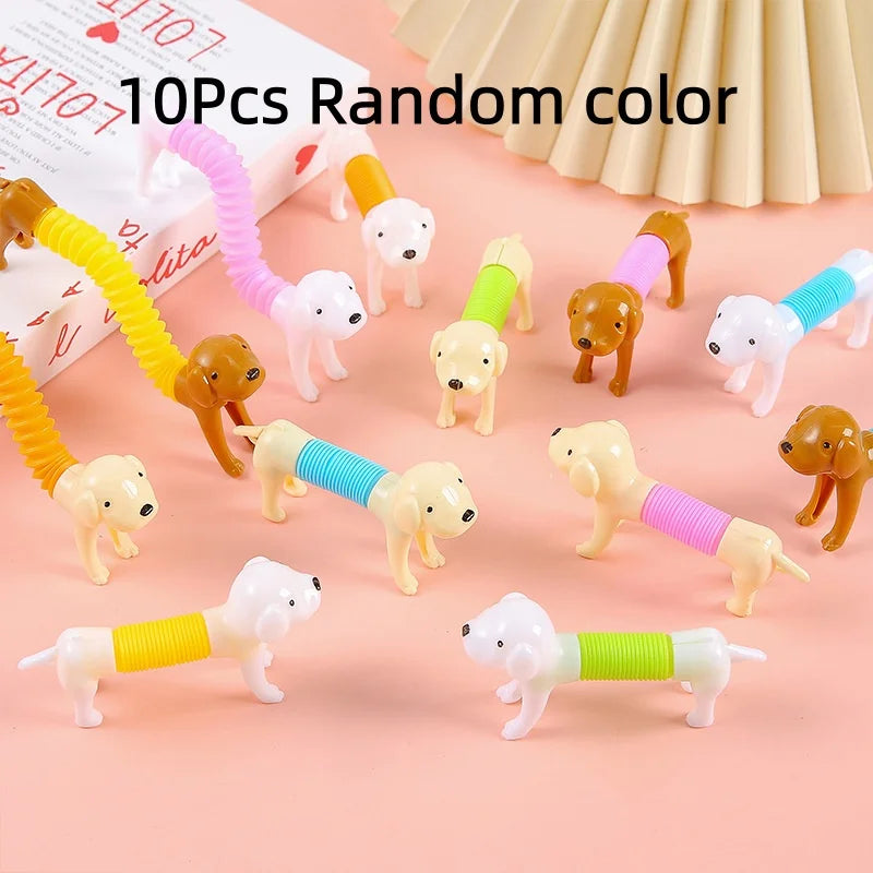 10pcs Fun and Creative Decompression Stretchable Dog Versatile Design Puppy Sausage Dog Stress Relief Toy Stretchable Oasis Select 10Pcs Random color