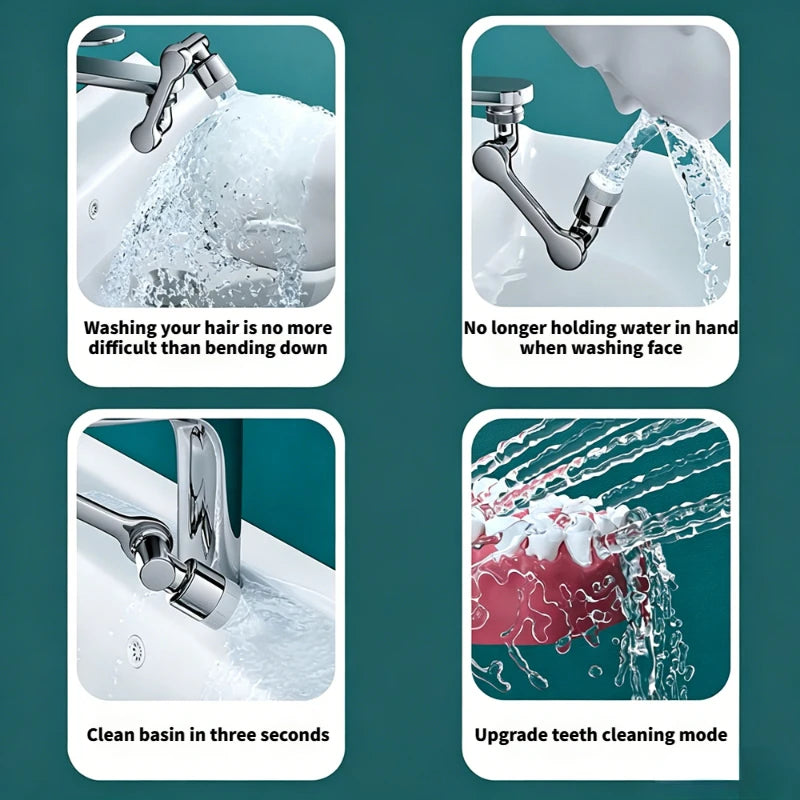 Swivel Robotic Arm Faucet Aerator Extender – Kitchen & Bathroom Faucet Aerator Extender Oasis Select