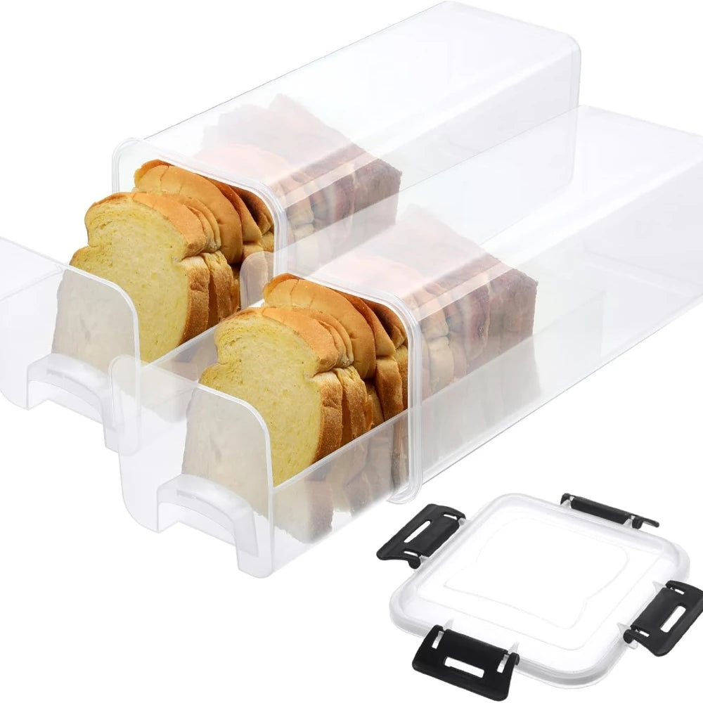 Plastic Bread Box with Sealing Lid and Tray Bread Storage Box Sandwich Bread Storage Pasta Storage Box Multigrain Jar Oasis Select