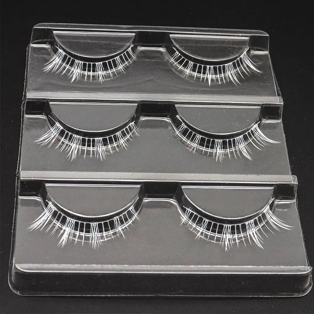 1PC DIY White Manga Feather Lashes Protein Silicone Fake Nose Nose Chin Cosplay Special Effect Makeup Comic Conventions Oasis Select False Eyelashes B