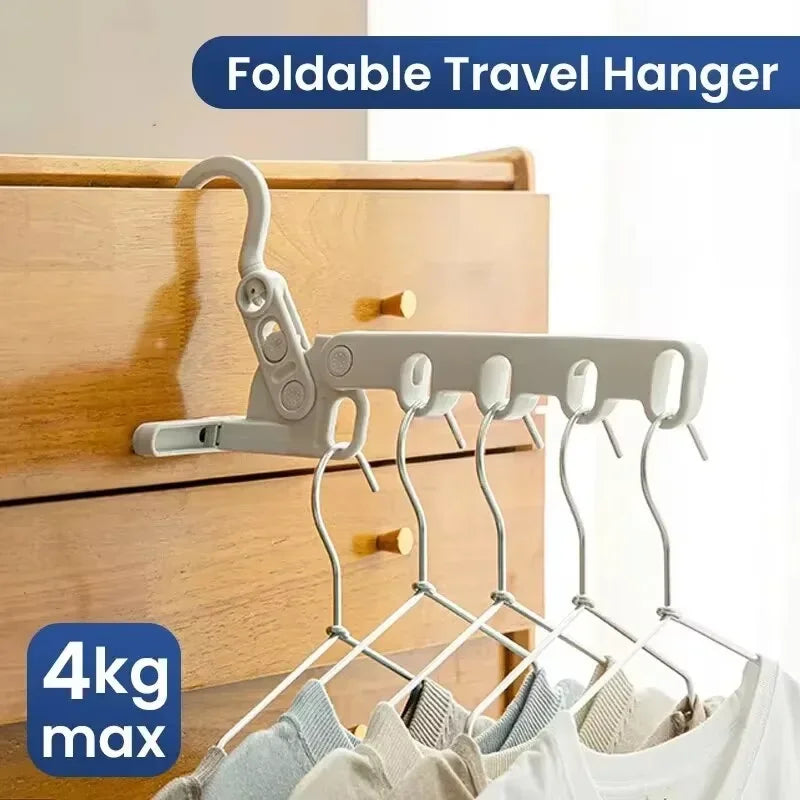 Portable Foldable Travel Hanger, 5-Hook Clothes Drying Rack for Hotel, Camping, Space Saving Hanging Rack for Suitcase, Cruise Oasis Select