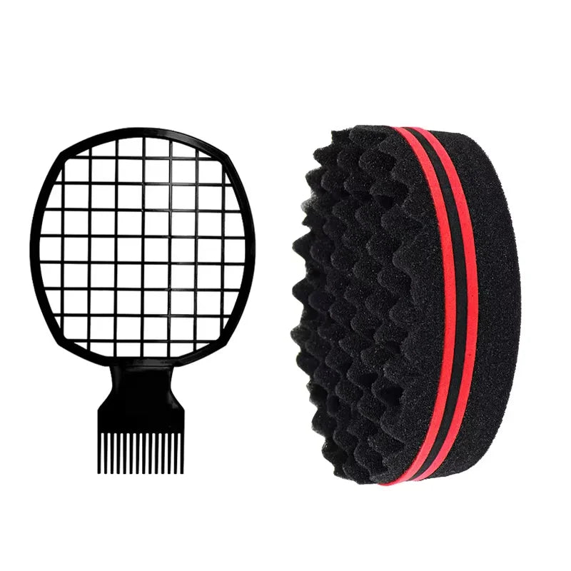 2pcs Afro Twist hair comb sponge for men and women's curly hair sponge brush for hairdressers and personal curly hair styling Oasis Select SS24-SS25