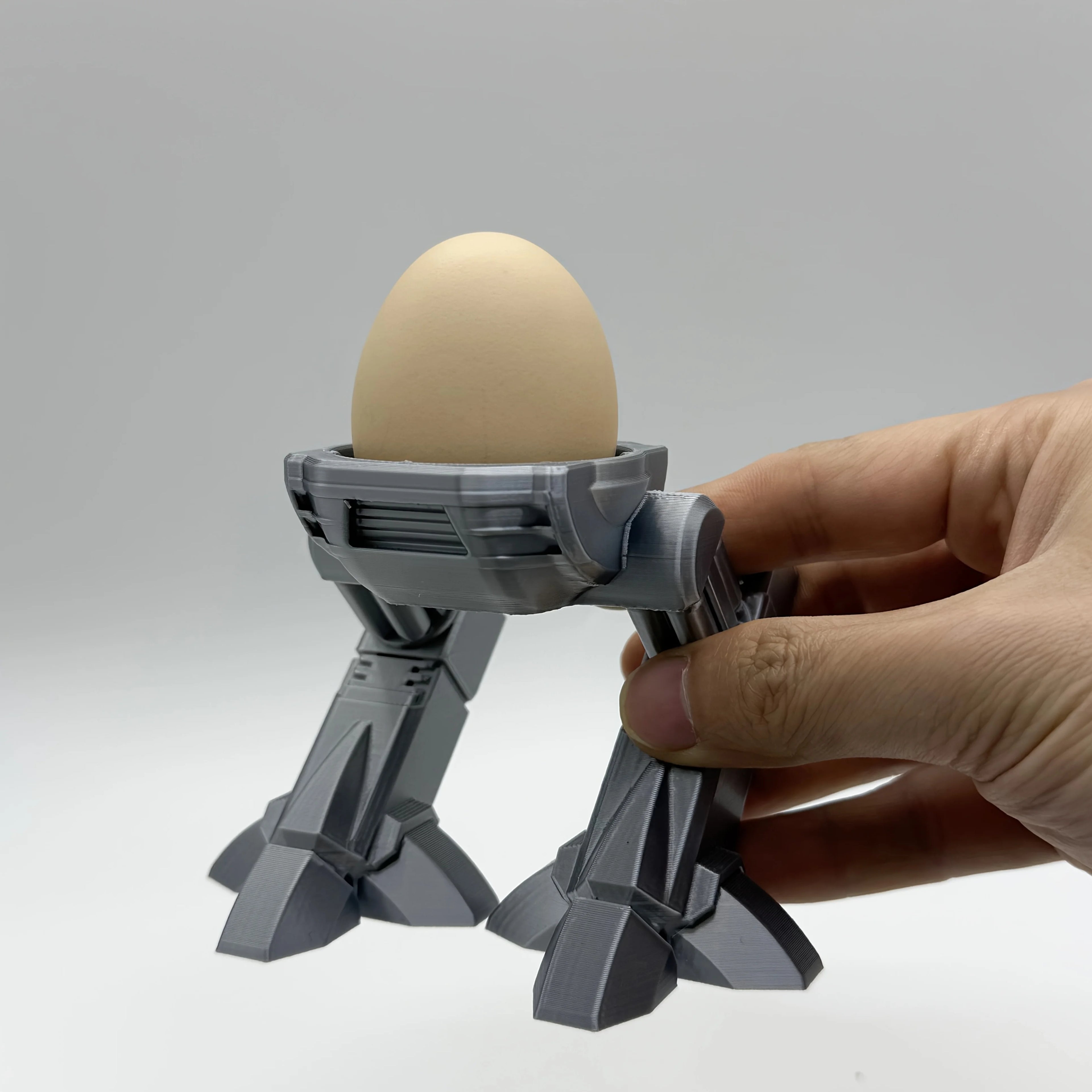 Mechanical Egg Cups Robot 3D Printed Novelty Two-Legged Mecha Egg Holder Breakfast Table Decor Funny Unique Kitchen Gadget Gifts Oasis Select
