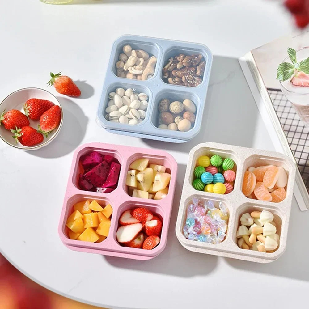 4 Grid Snack Containers Reusable Meal Prep Lunch Containers Portable for Kids and Adults Home Snack Storage Bottles Kitchen Tool Oasis Select