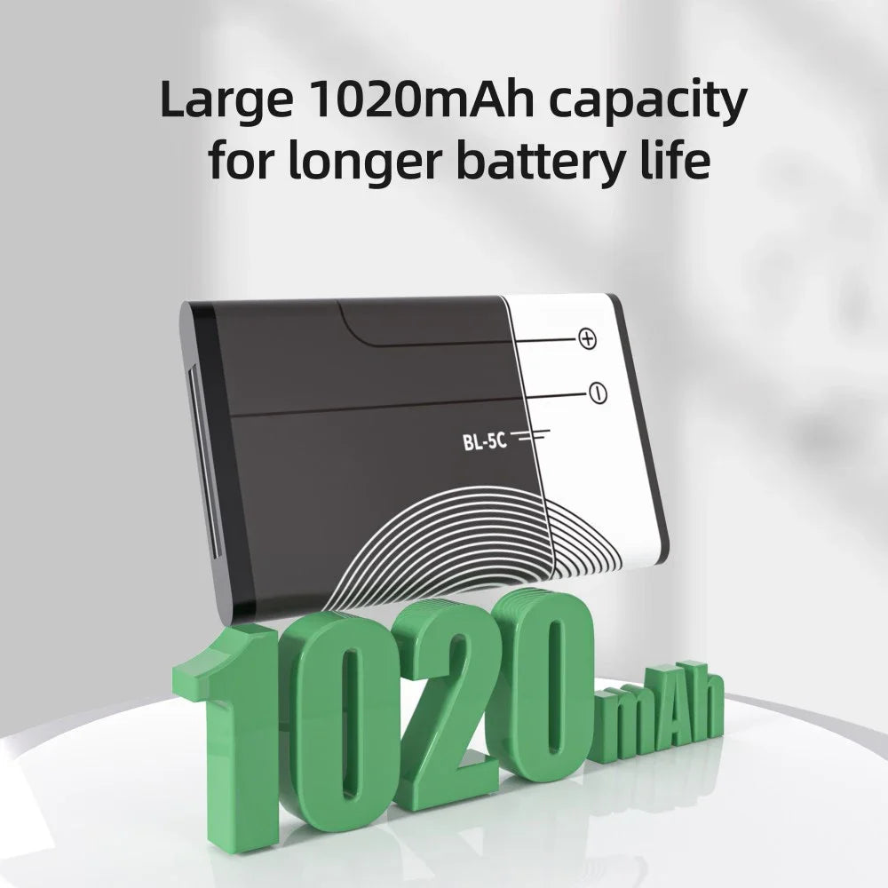 patozm BL-5C Rechargeable Batteries For Broadcast radio / Nokia 1100 1110 1200 1208 1280 1600 2600 2700 3100 3110 5130 6230i Oasis Select