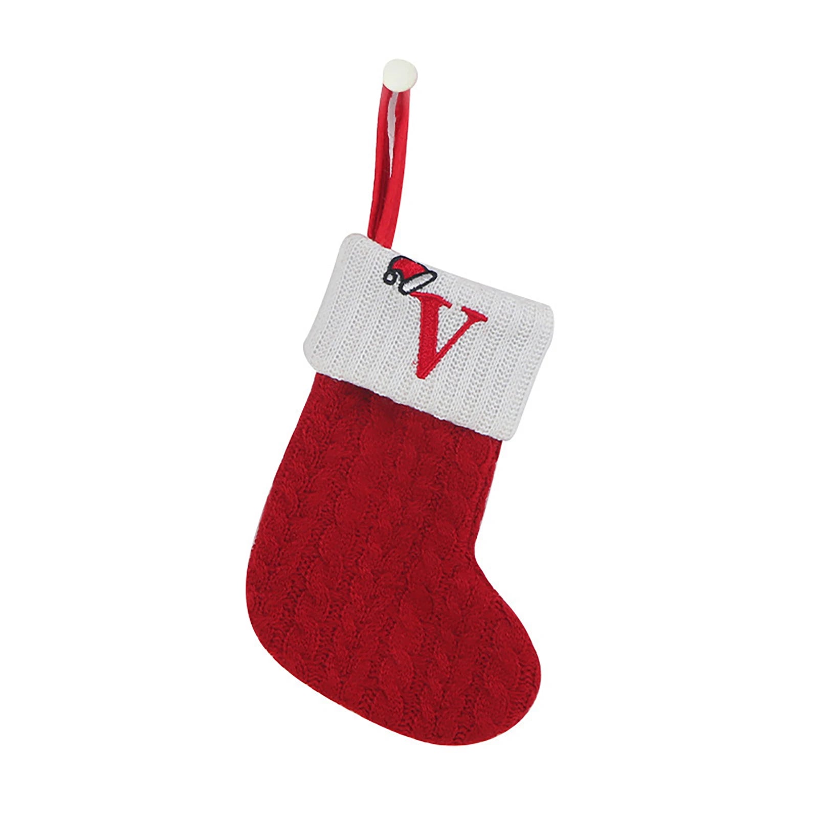 Personalized Knitted Christmas Stocking – Monogram Initial