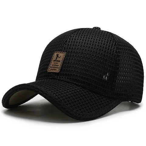 Breathable Mesh Baseball Caps - Adjustable, Quick-Drying, Casual Trucker Hats for Men & Women, Perfect for Summer Outdoors Oasis Select black