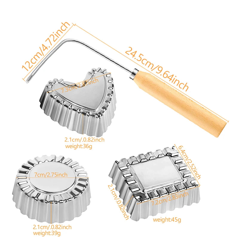 Cast Rosette Iron Mold Set 2/4/7Pcs Bunuelos Mold With Handle Timbale Pastry Tools Achappam Cookie Maker Oasis Select B 3PC