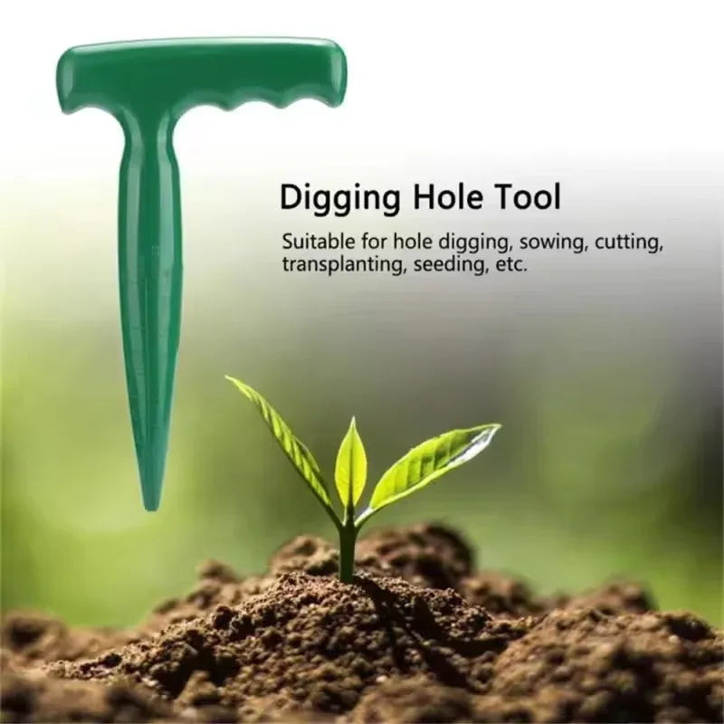Handle Seedling Dibber Scale Marked Soil Puncher Hand Held Sowing Tool For Garden Vegetable Flower Planting Farm Cultivation Oasis Select