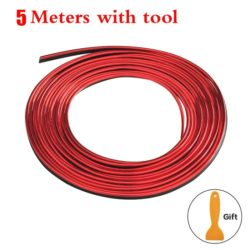 1/2pcs Universal Car Moulding Decoration Flexible Strips 5M Interior Auto Mouldings Car Cover Trim Dashboard Door Car-styling Oasis Select