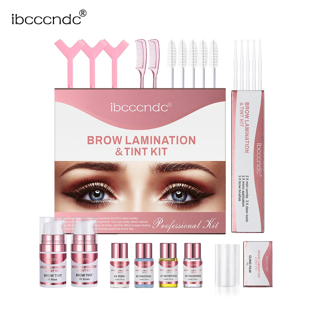 Eyebrow Lifting Kit and Tint Brow Lamination Perming Lotion Dye Tint Combination Brow Setting Eye Makeup Black Brown Oasis Select 1 set