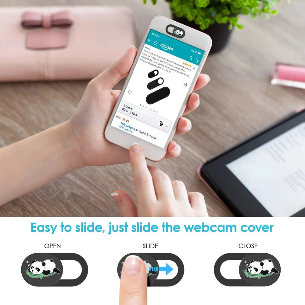 Laptop Ultra-Thin Slide Privacy Protection Webcam Camera Cover Panda Camera Cover Webcam Cover Privacy Sticker Oasis Select