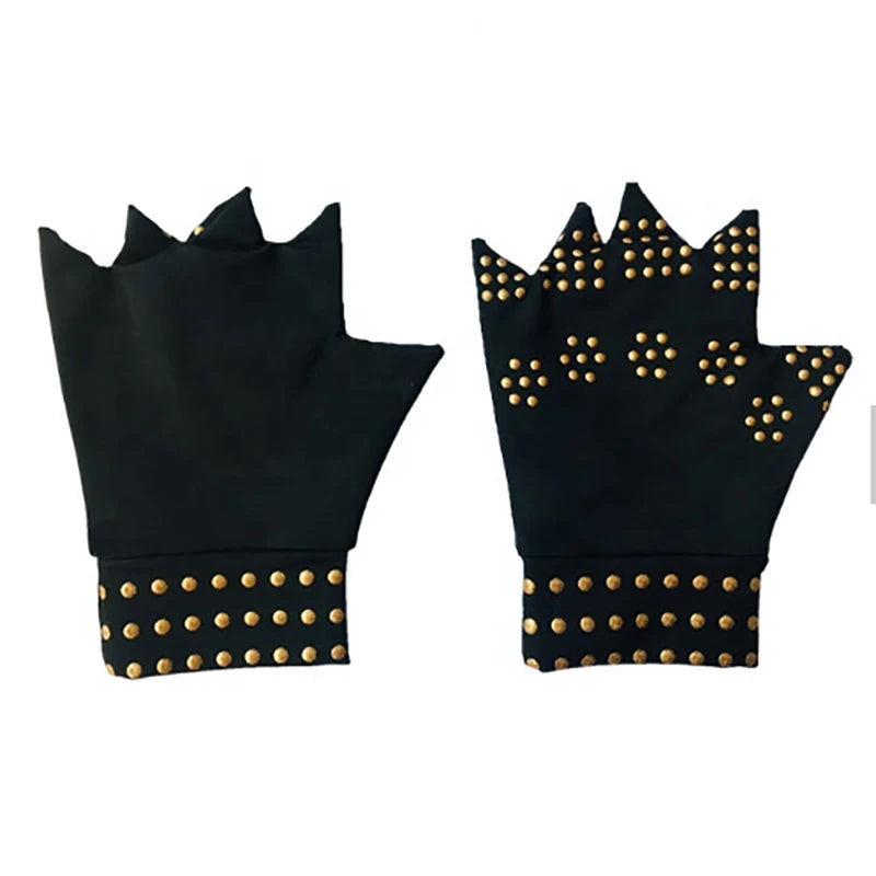Magnetic Gloves Arthritis Treatment Compression Support Therapy Joint Pressure Non-slip Oasis Select black gold