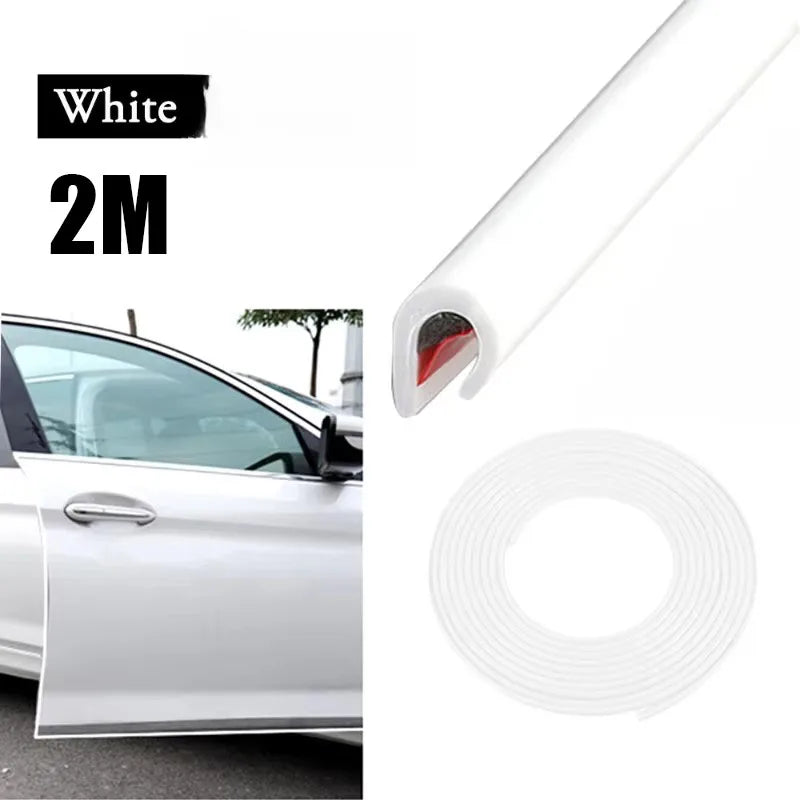 1/2/3pcs Door Anti-Collision Strip Car Door Border Scratching Anti-Collision Hood Protection Strip Door For General Purpose Oasis Select 1pcs White-2m