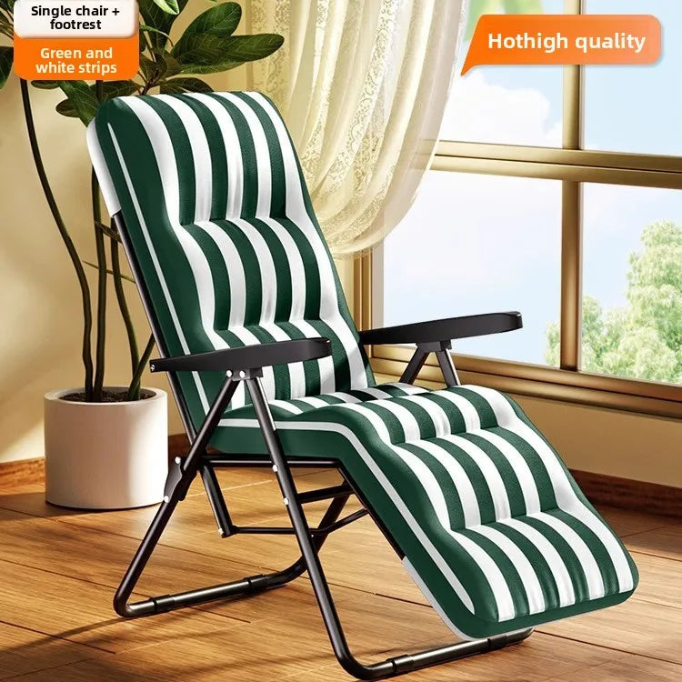Folding recliner home leisure elderly balcony back chair office lunch break sit and sleep dual-purpose chair Oasis Select DARK GRAY