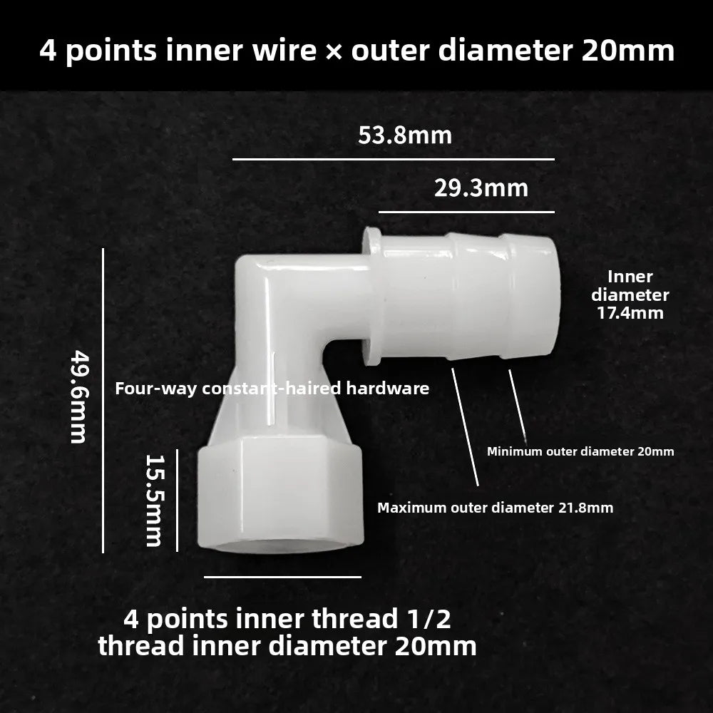 4~20mm PP Elbow Connectors Aquarium Tank Fittings Air Pump Aerator Pagoda Joint Garden Irrigation Medical Hose Joints Oasis Select 20mm 10 PCS