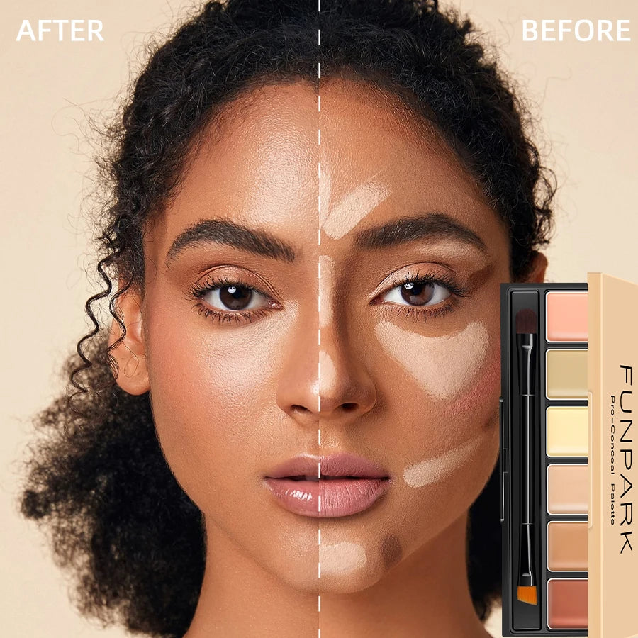 FUNPARK 6-Color Cream Concealer Palette | Full Coverage