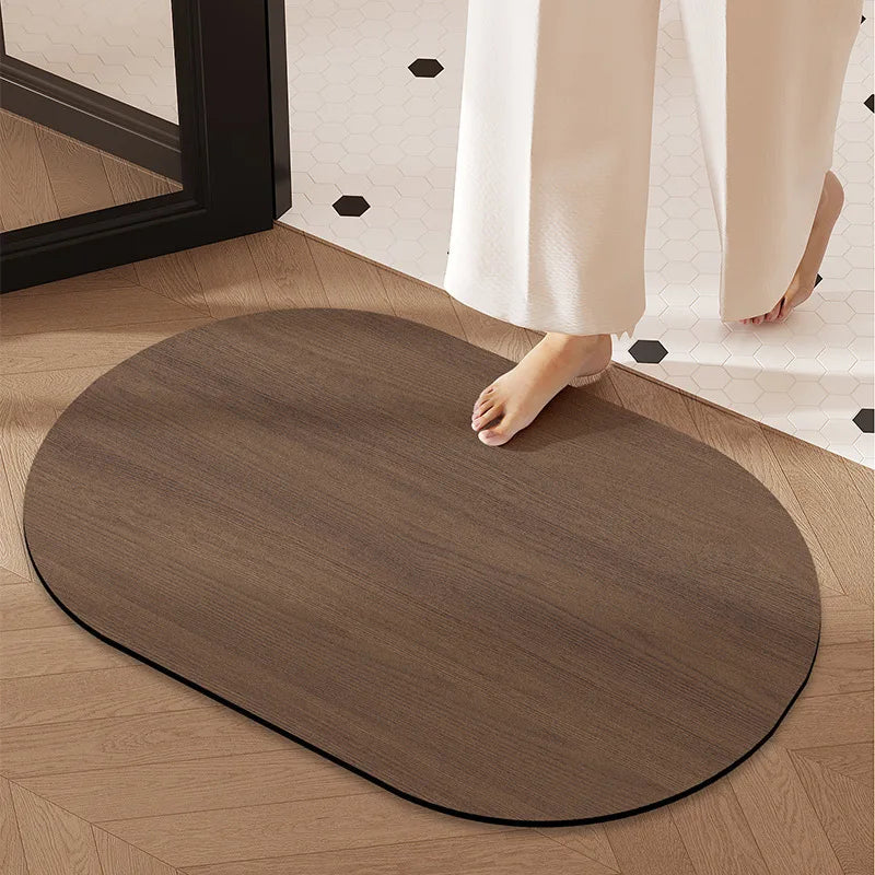 Bathroom Mats with Retro Water Absorbing and Anti Slip Properties Dirt Resistant and Easy To Maintain Made of Diatomaceous Earth Oasis Select 40x60cm Log-8