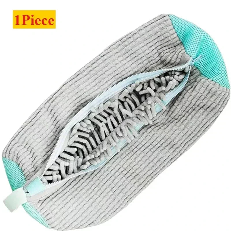 1/2/4PCS Shoe Washing Machine Bag with Liquid Shoe Brush Set Durable Laundry Shoe Bag and Soft Bristle Clean Brush for All Shoes Oasis Select 1 Gray Bag