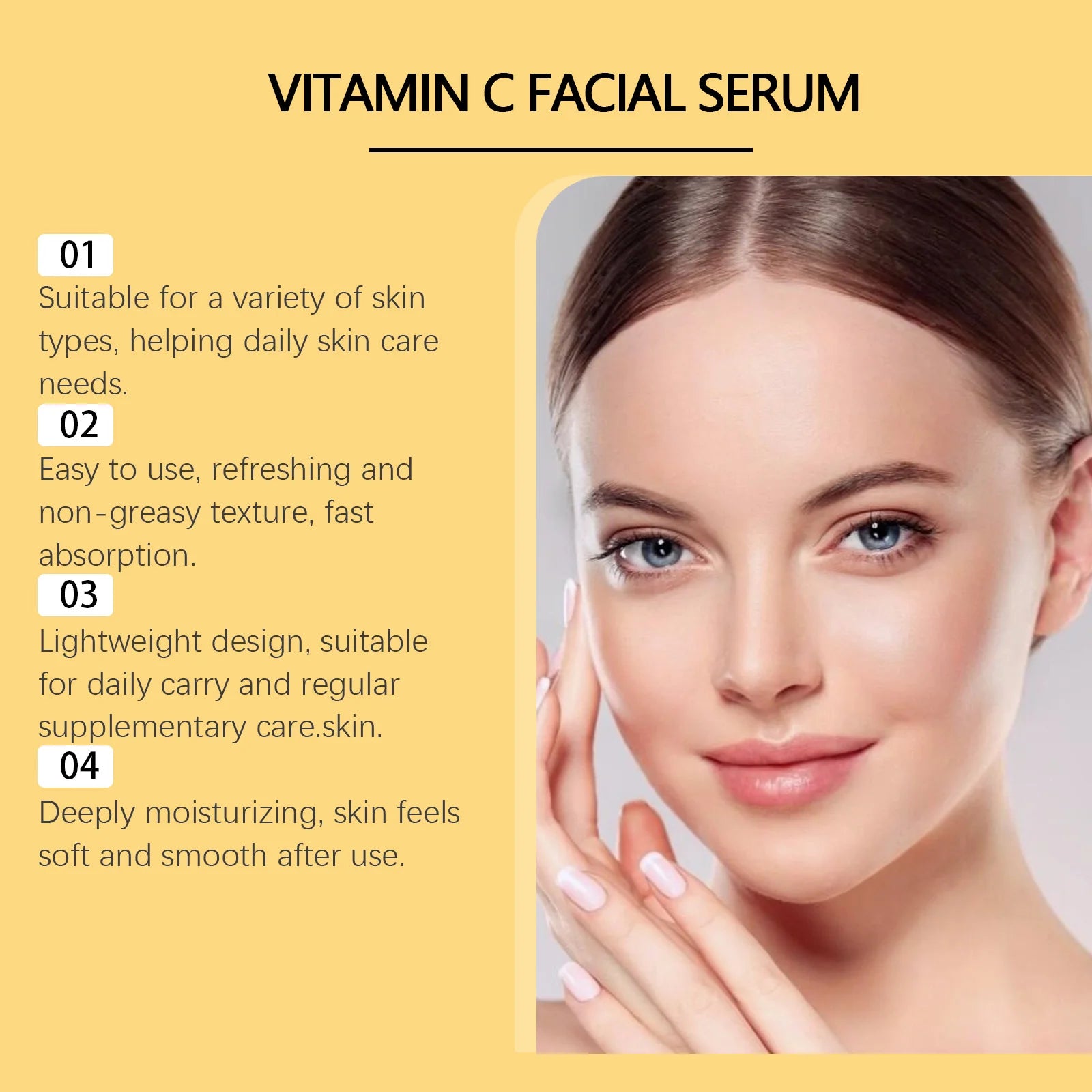Vitamin C Moisturizing Facial Serum, Nourishing, Improving Skin Elasticity, Reducing Fine Lines Daily Skincare Essence Oasis Select