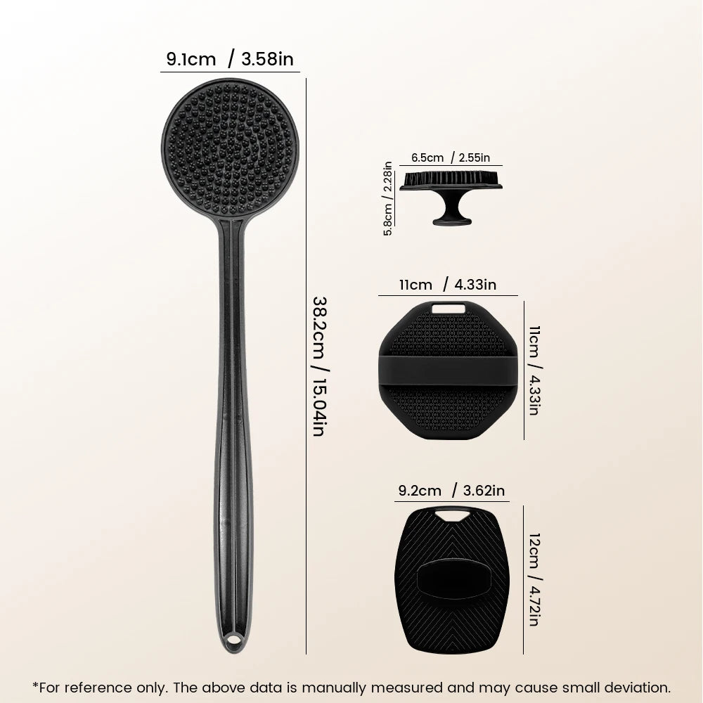 5pc Soft Silicone Exfoliating Brush Cleanser Manual Body Cleansing Body Care Scrubber Shower Gentle Massage Bath Brush For Men Oasis Select