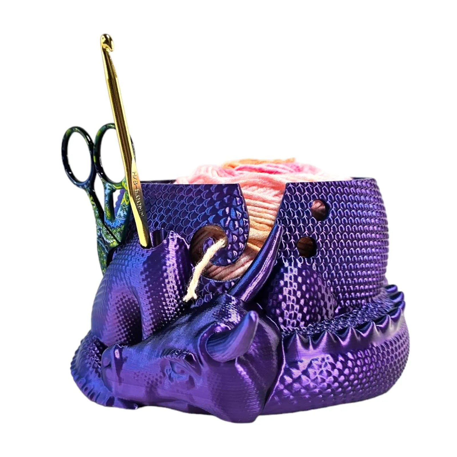 3D Printed Dragon Yarn Bowl – Knitting & Crochet Organizer Yarn Bowl Organizer Oasis Select Dark Purple One Size
