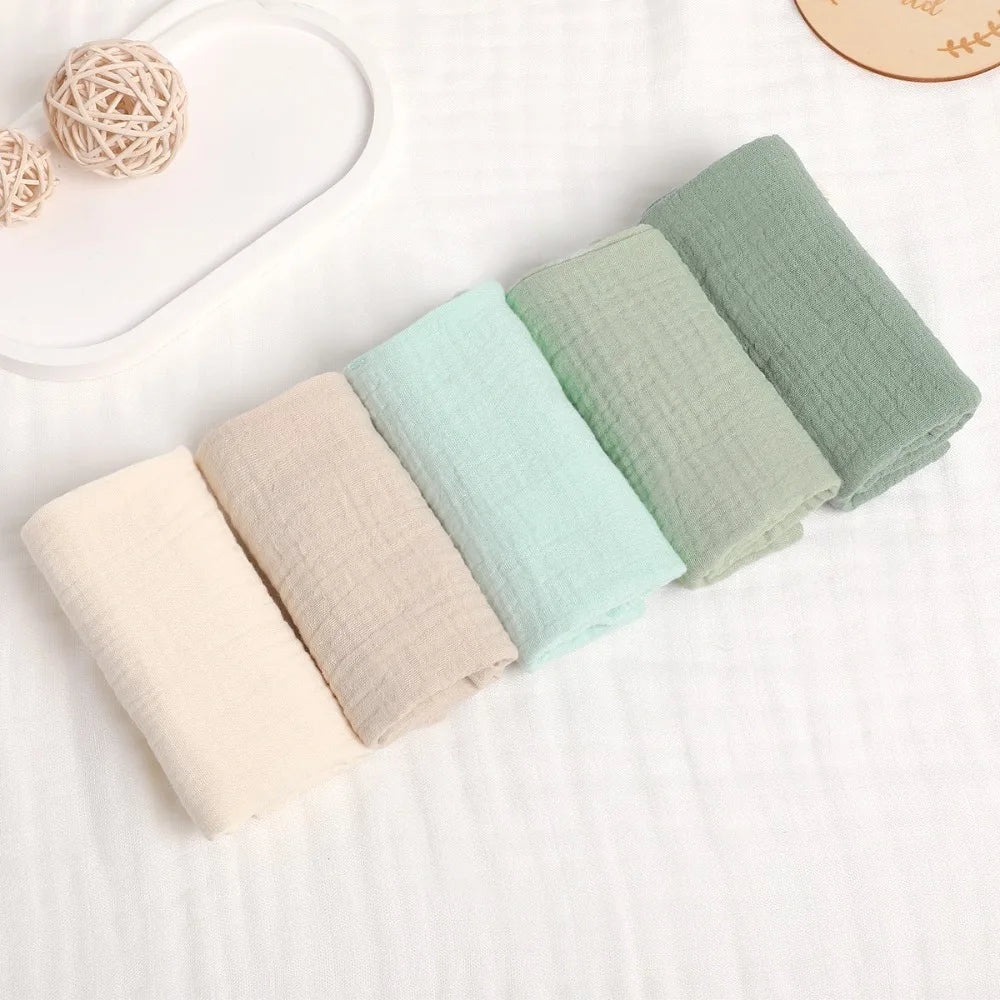 New 4-Layer Pure Cotton Baby Cotton Washcloth Soft Absorbent Square Towels Baby Towels Gauze Cotton Newborn Burp Cloth Oasis Select 20