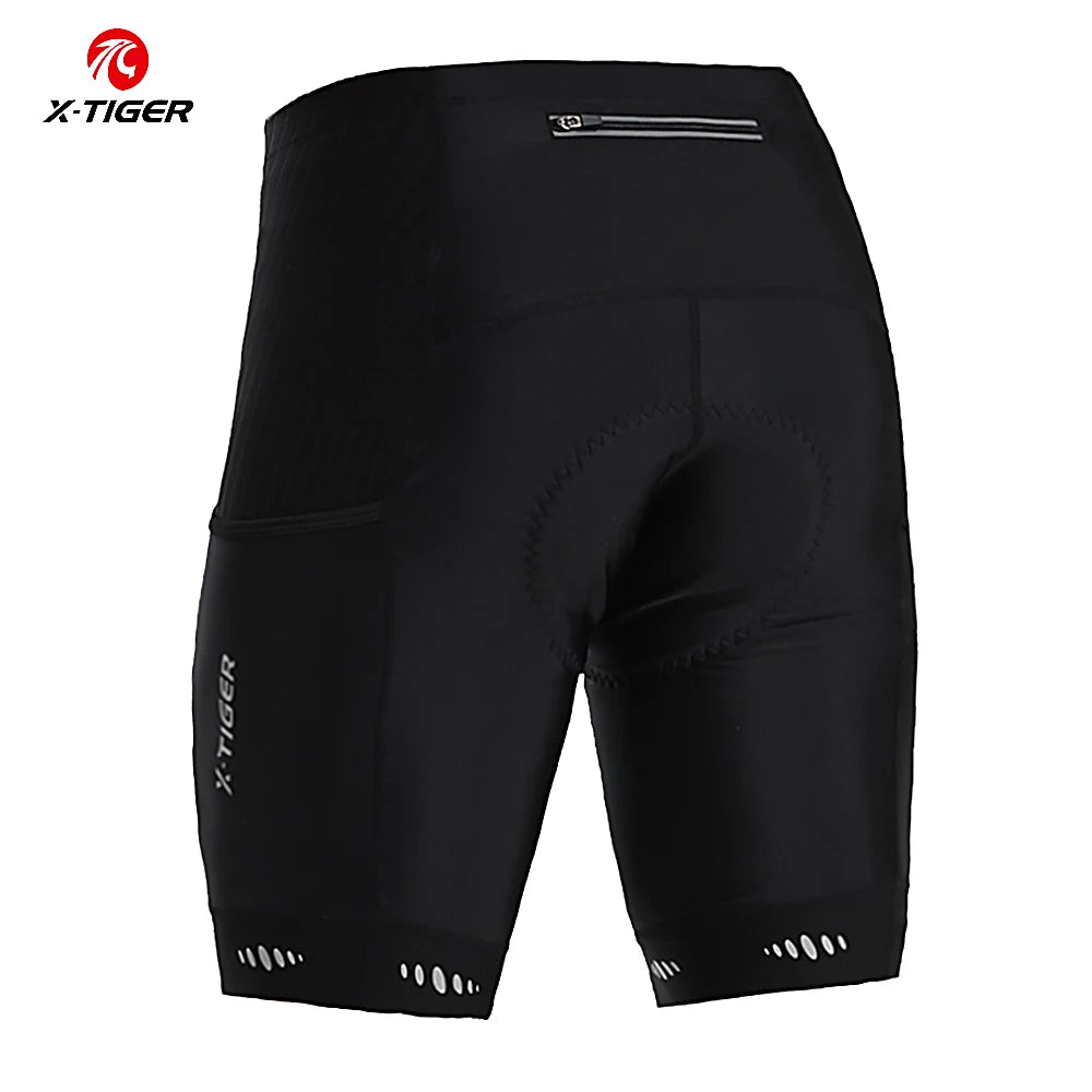 X-TIGER Men Cycling Shorts with Back Pocket 5D Gel Padded Bike Shorts for Men Mountain Road Biking Riding Half Pants Tights Oasis Select black S