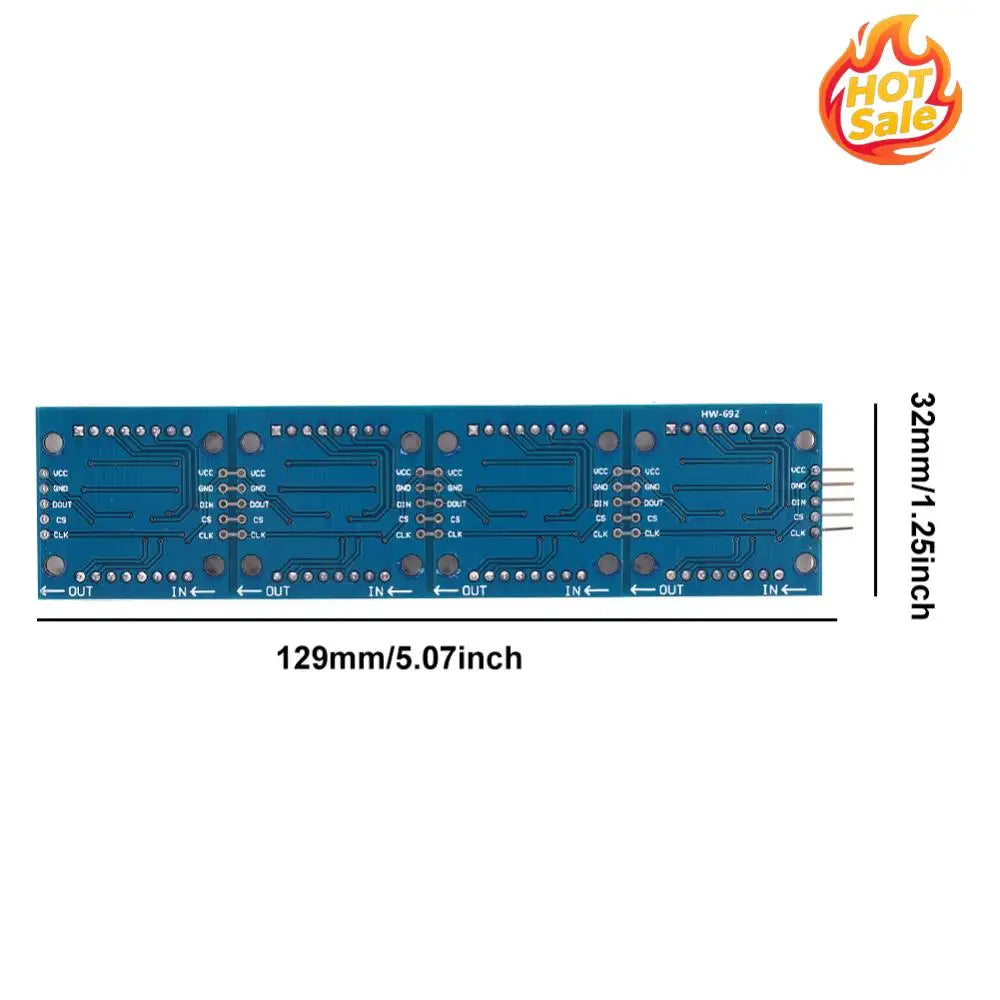 4 IN 1 Display Dot Matrix Module with 5Pin Wire MAX7219 Control Single Chip Microcomputer Module 32x8 Dot Matrix DIY Kit Oasis Select