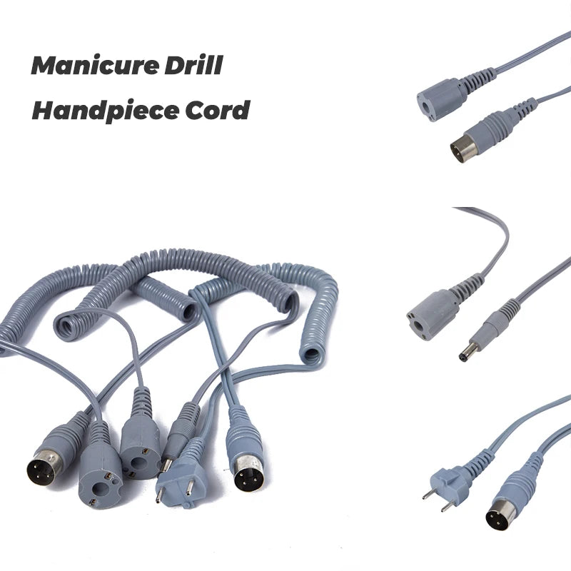 Strong Machine Accessories Nail Drill Handpiece Cord Power Cable For Electric Manicure Drill Gray Handle Rope Oasis Select
