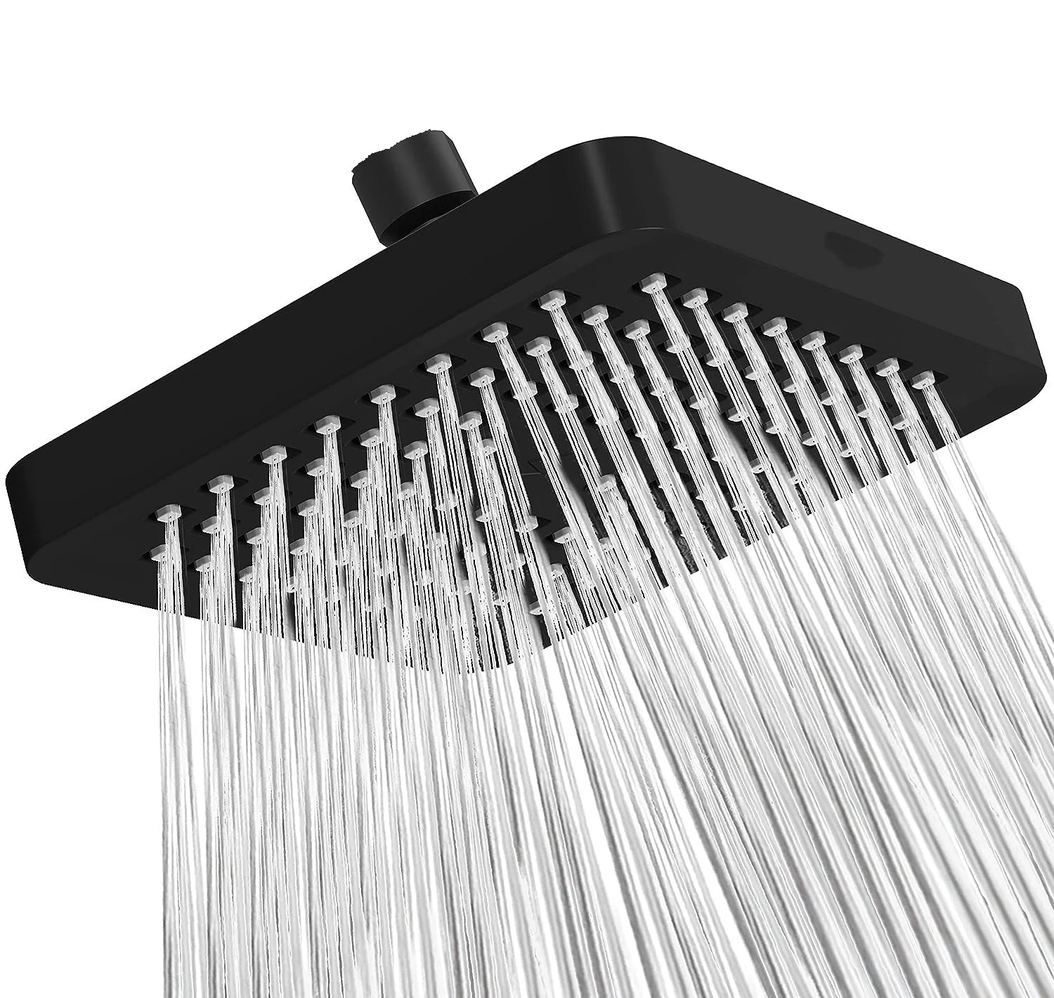 New 6 inches High Pressure Rain Shower Head with Arm 1min Installation Polished Chrome Rainfall Showerhead Anti-Clogging Nozzles Oasis Select Black
