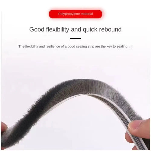 New 10Meters Sealing Strip Self-adhesive White Grey Wind-proof Brush Strip Sound Insulation Dust Strip Soundproof Dustproof Oasis Select