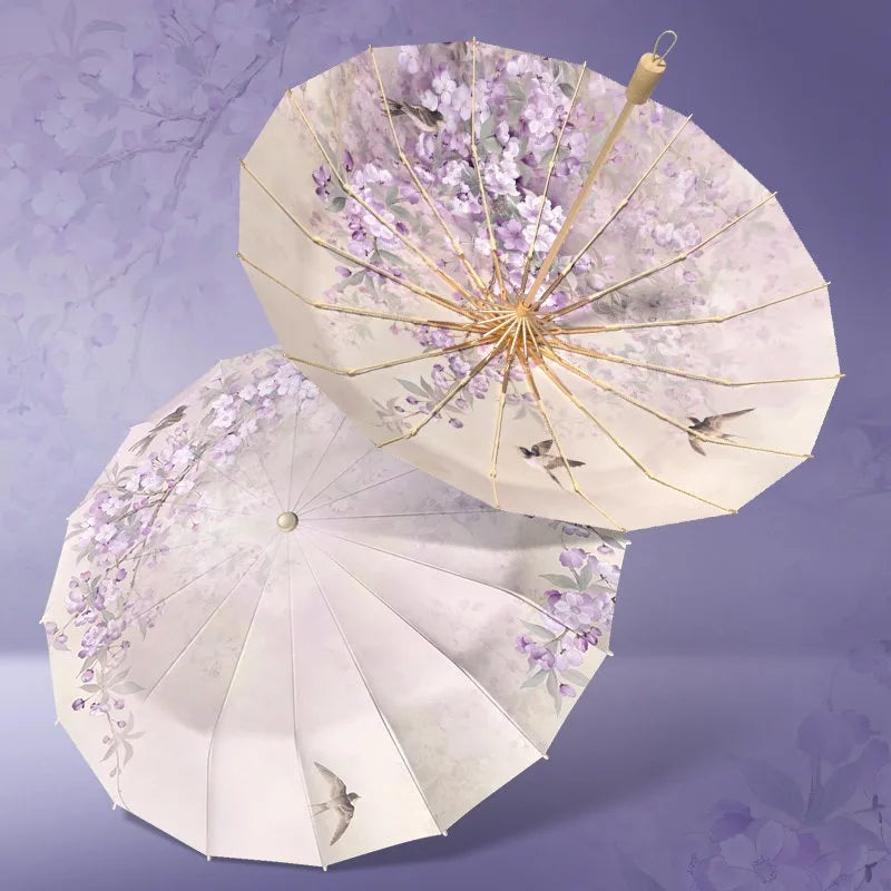 Sun Parasol Elegant Handheld Umbrella Lightweight Windproof Shade For Outdoor Travel Photography Daily Matching Accessory Oasis Select