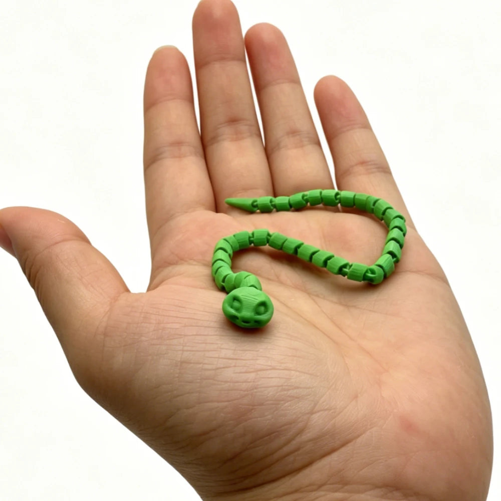 Mini 3D Printed Articulated Snake Toy Flexible Joints Simulated Animal Figurine Desk Decor Stress Relief Fully Articulated Joint Oasis Select